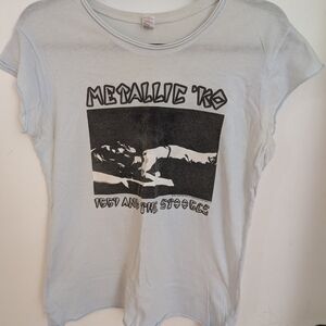 Metallic 'KO Graphic Tee - Light Blue